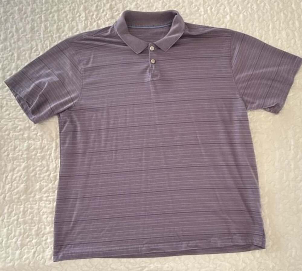 Van Heusen Studio Slim Fit Purple Stripe Polo XL